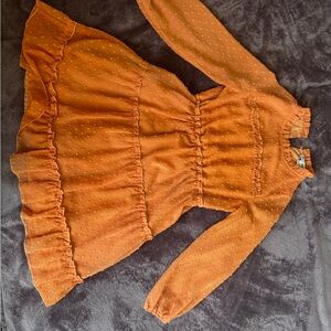 Grace Karin Vibrant Orange Ruffle Dress